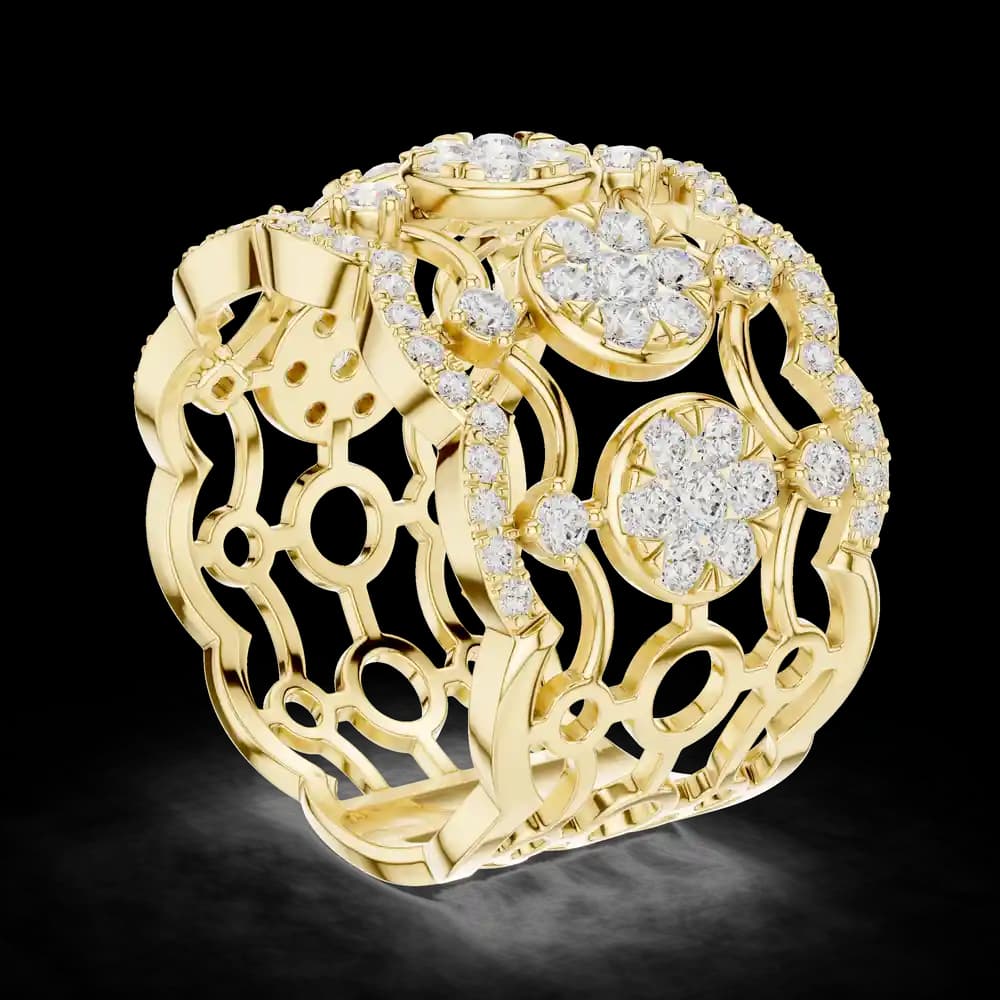 Wide Multi Openwork Lab Grown Diamond Ring - Image 4 Wide Multi Openwork Lab Grown Diamond Ring, view 4 of 6