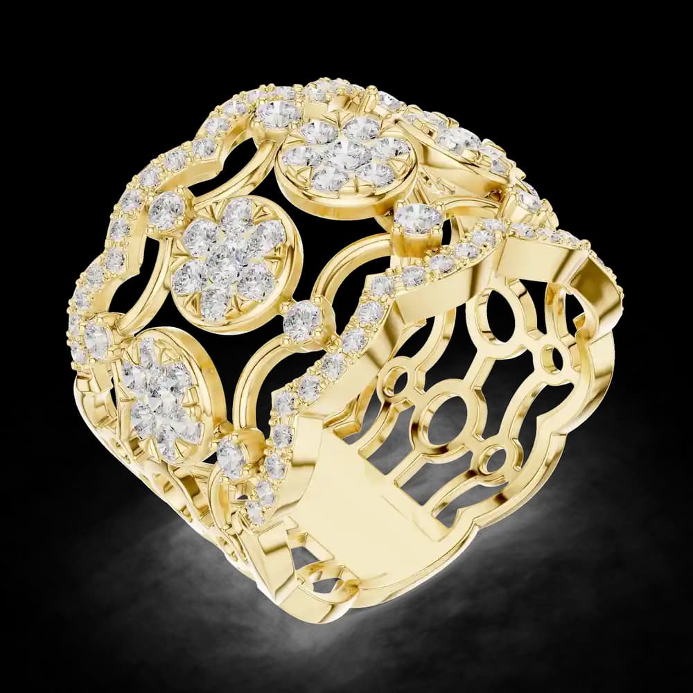 Wide Multi Openwork Lab Grown Diamond Ring - Image 5 Wide Multi Openwork Lab Grown Diamond Ring, view 5 of 6
