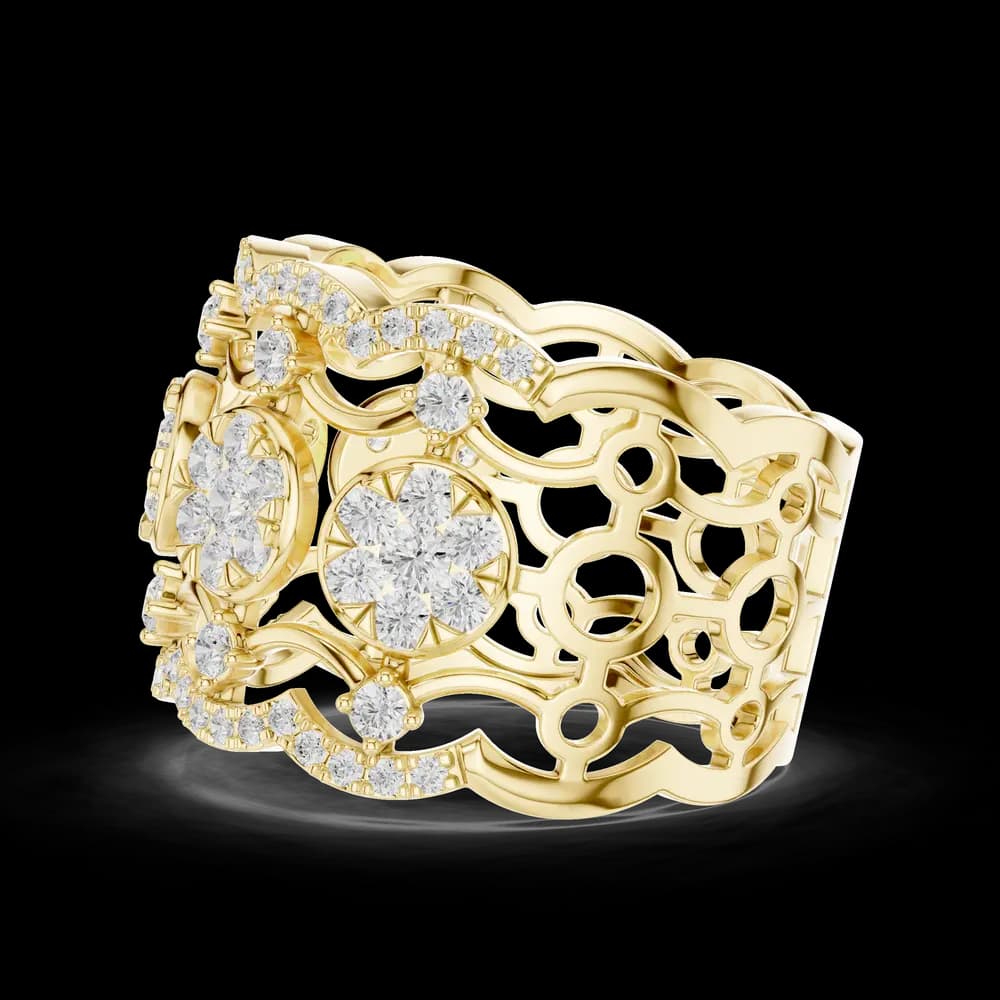 Wide Multi Openwork Lab Grown Diamond Ring - Image 6 Wide Multi Openwork Lab Grown Diamond Ring, view 6 of 6