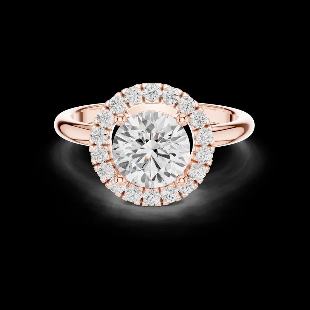 Round Floating Halo Solitaire Ring - Image 1 Round Floating Halo Solitaire Ring, view 1 of 6