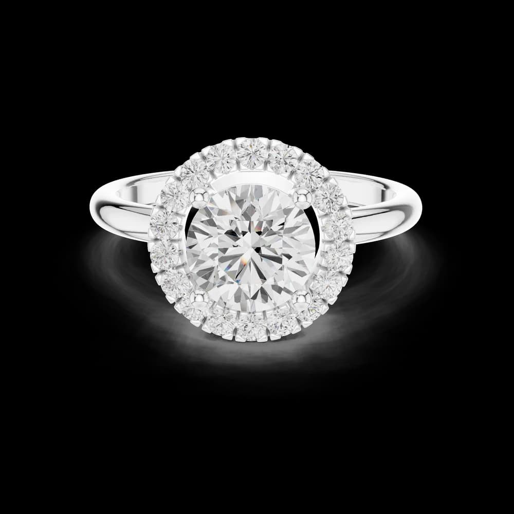 Round Floating Halo Solitaire Ring - Image 2 Round Floating Halo Solitaire Ring, view 2 of 6