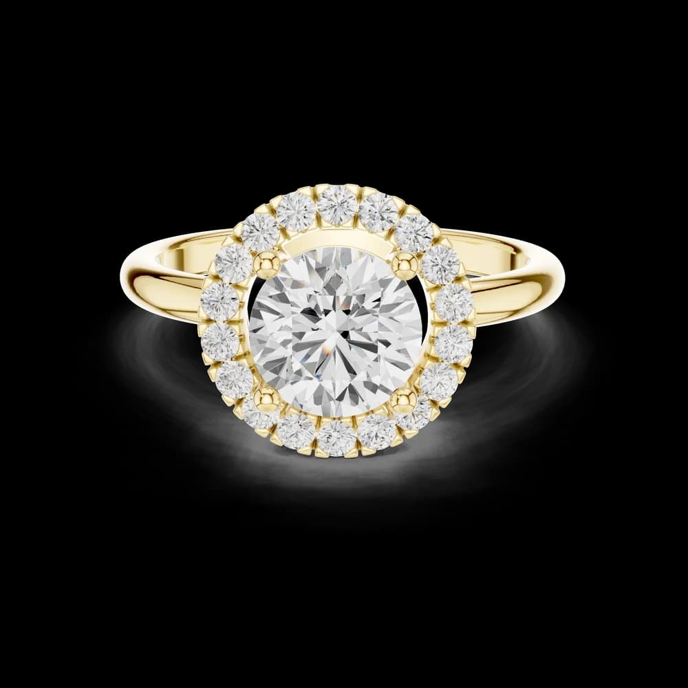 Round Floating Halo Solitaire Ring - Image 3 Round Floating Halo Solitaire Ring, view 3 of 6