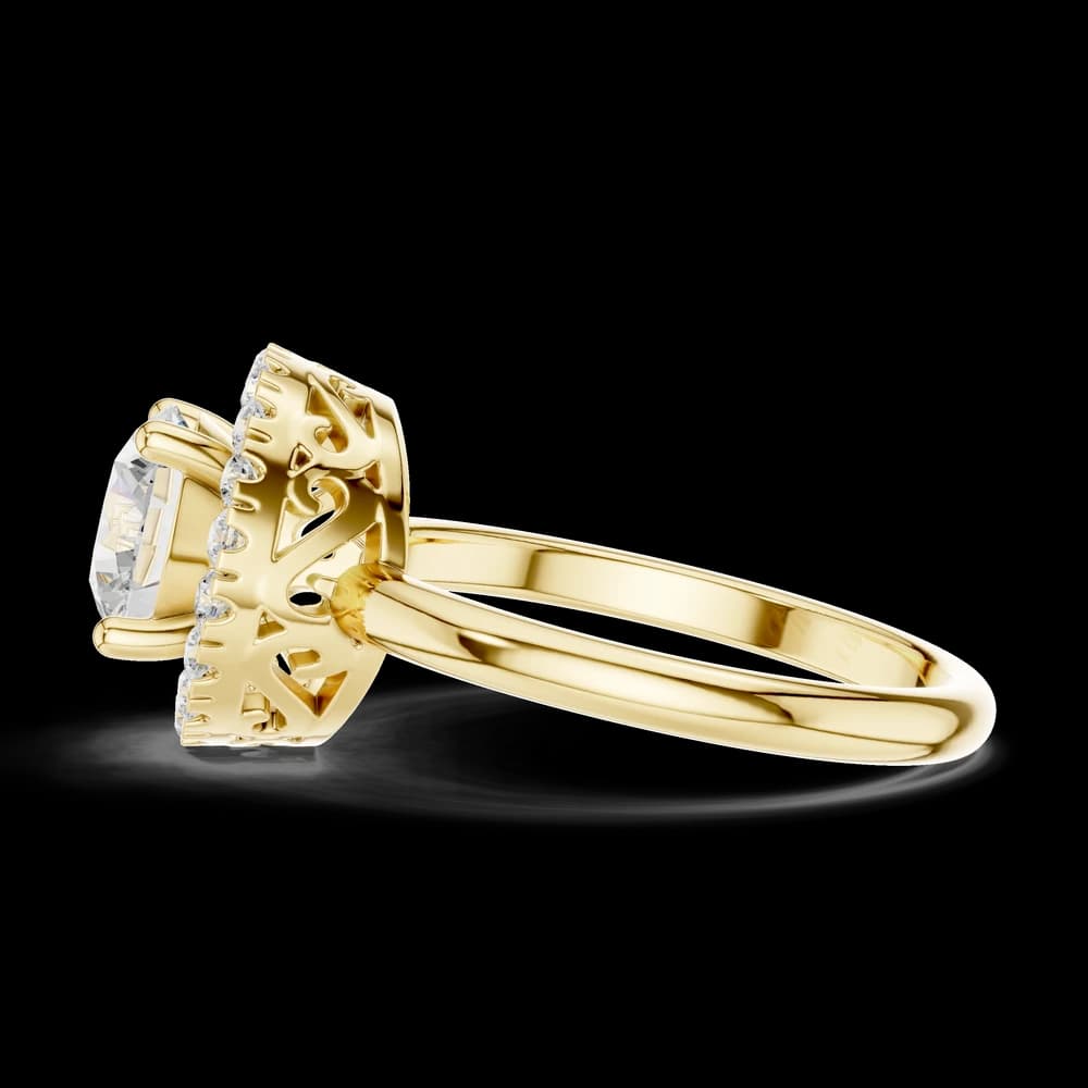 Round Floating Halo Solitaire Ring - Image 6 Round Floating Halo Solitaire Ring, view 6 of 6