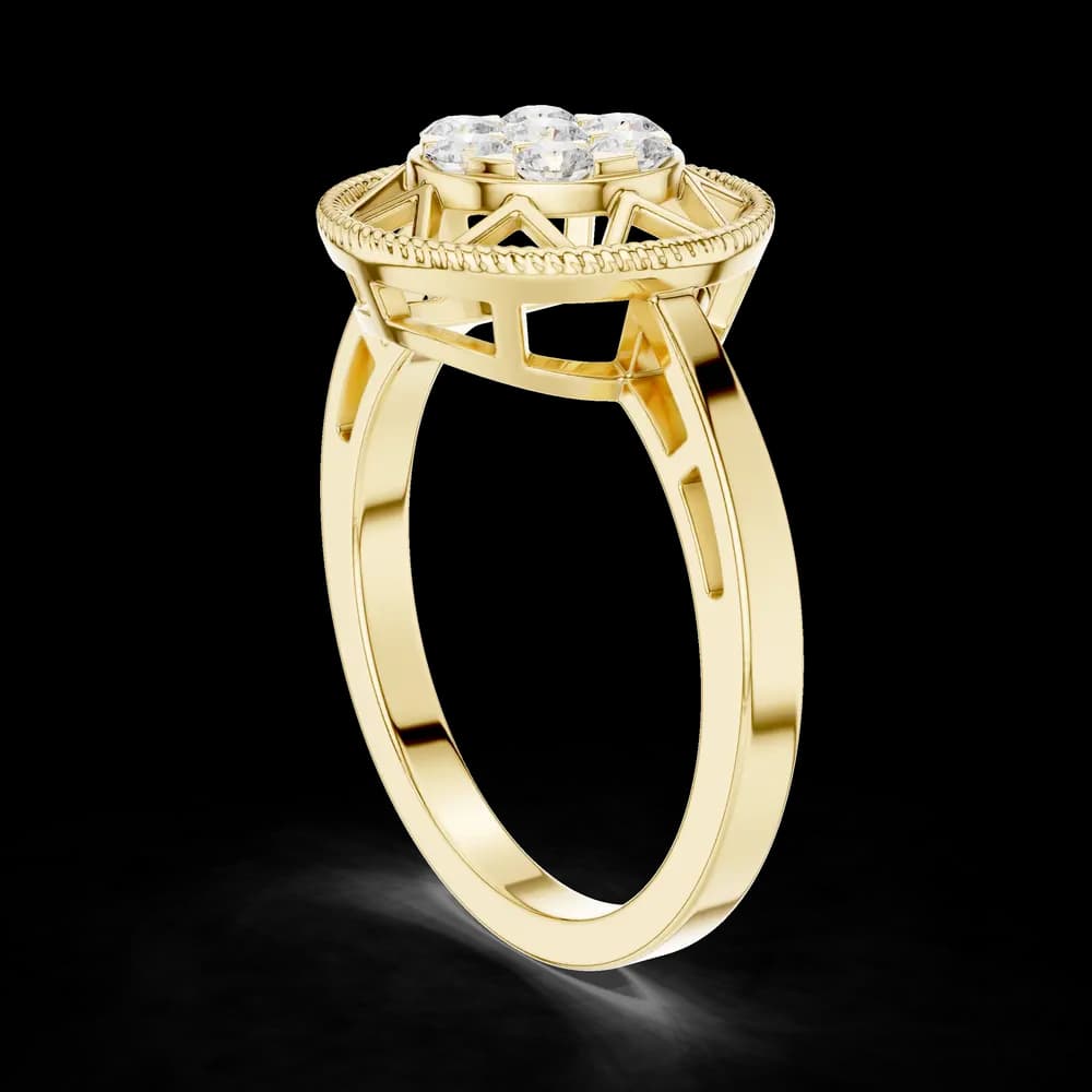 Starburst Cluster Lab Grown Diamond Ring - Image 4 Starburst Cluster Lab Grown Diamond Ring, view 4 of 6