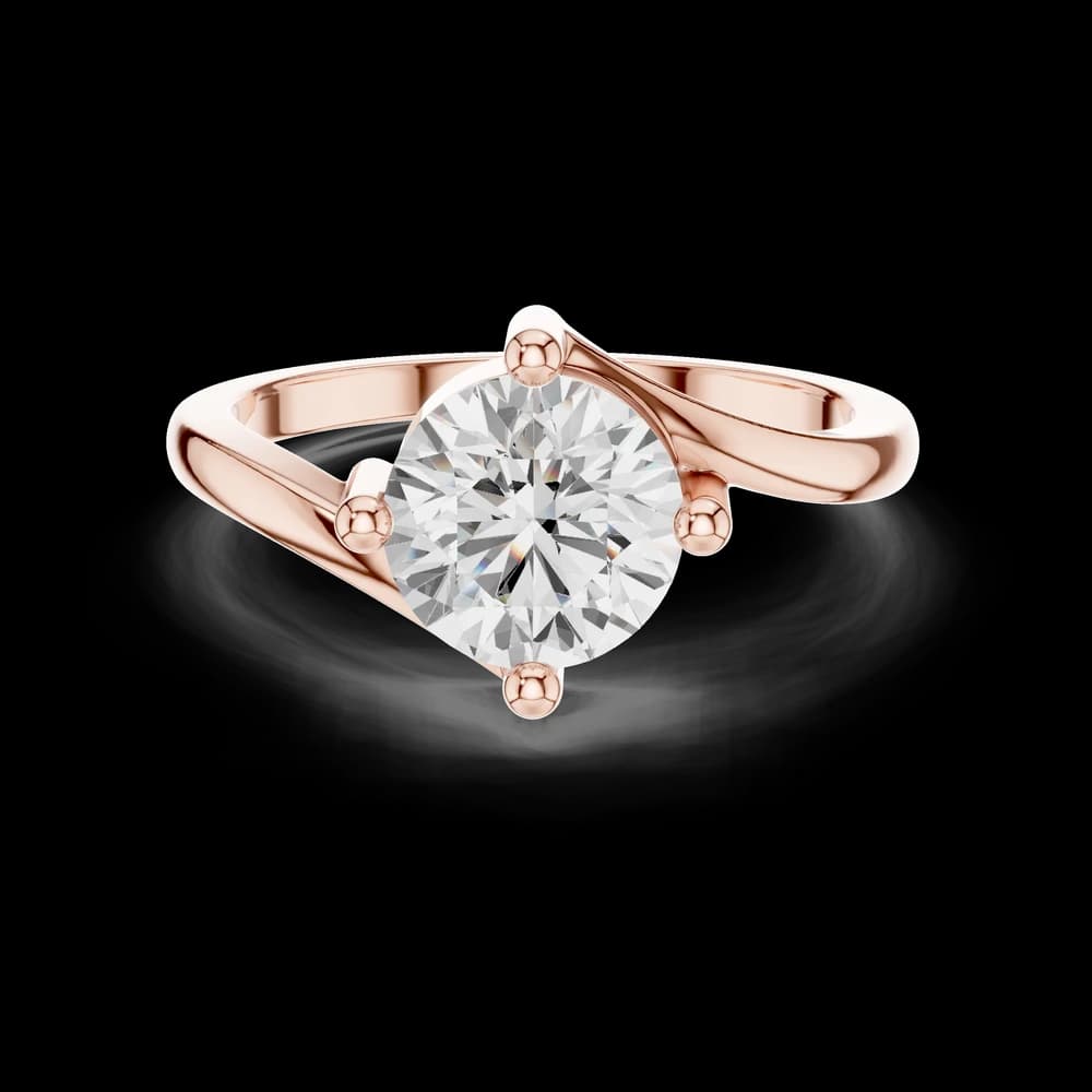 Minimalist Bypass Round Solitaire Ring - Image 1 Minimalist Bypass Round Solitaire Ring, view 1 of 6