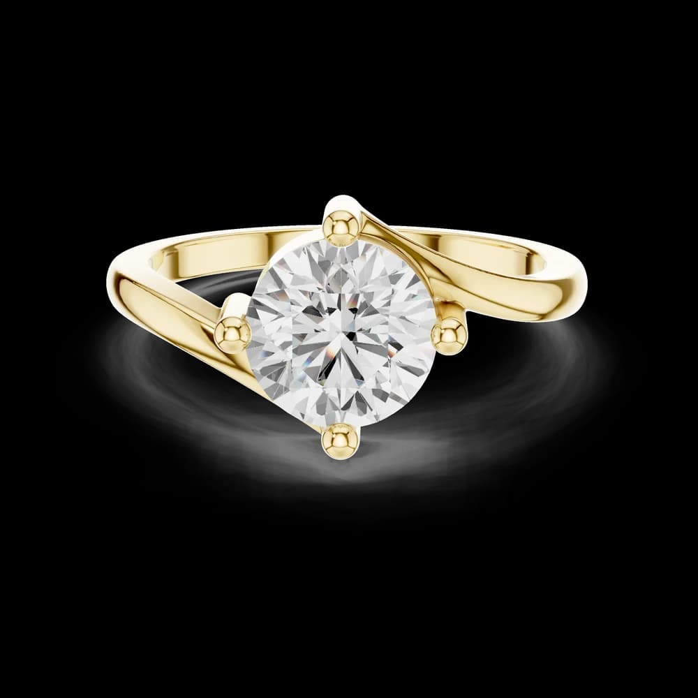 Minimalist Bypass Round Solitaire Ring - Image 3 Minimalist Bypass Round Solitaire Ring, view 3 of 6