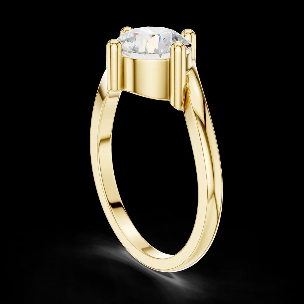 Minimalist Bypass Round Solitaire Ring - Image 5 Minimalist Bypass Round Solitaire Ring, view 5 of 6