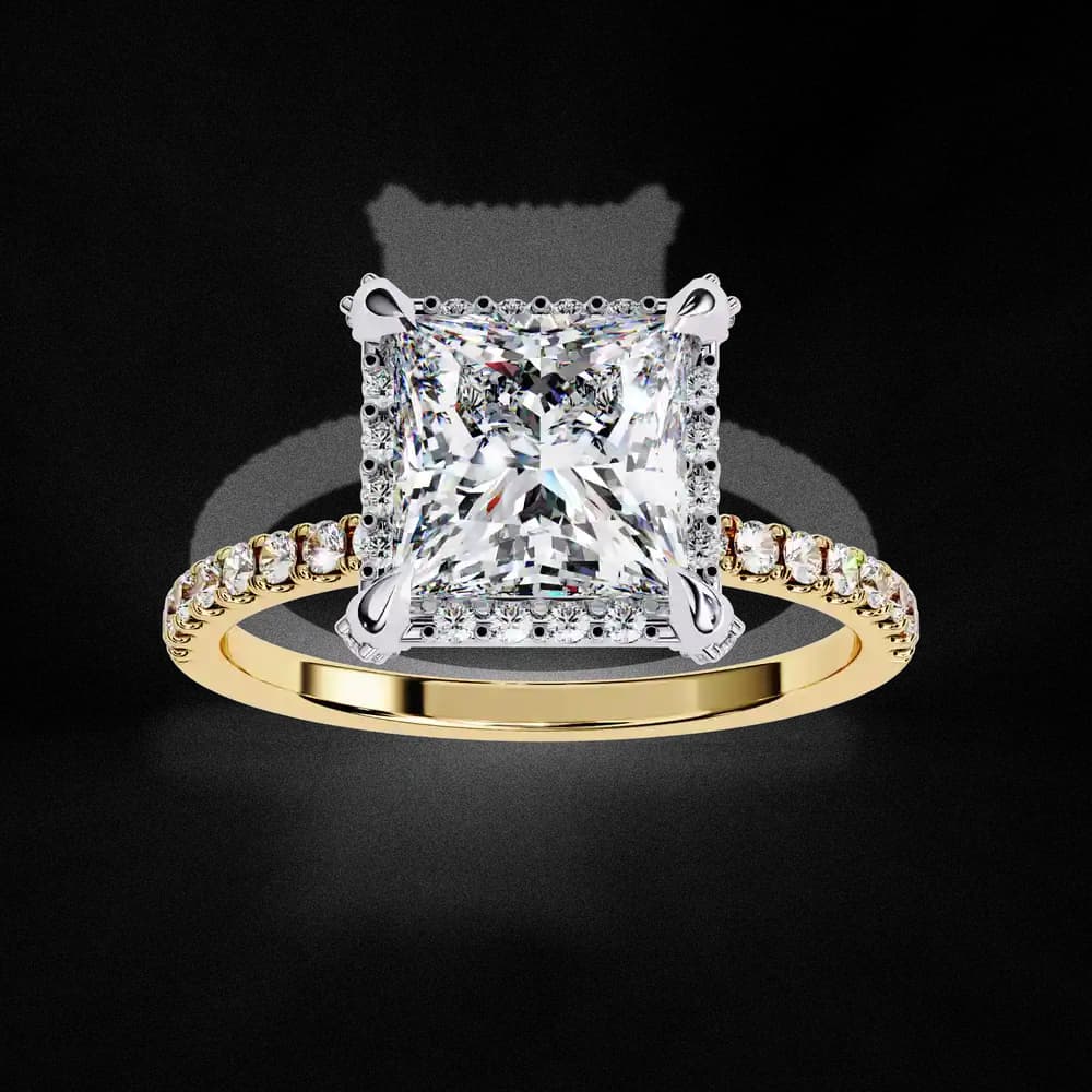 Princess Cut Lab Grown Diamond Ring - Image 11 Princess Cut Lab Grown Diamond Ring, view 11 of 12
