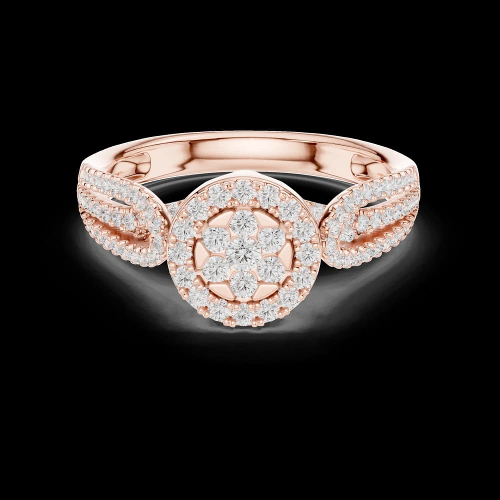 Composite Cluster Halo Lab Grown Diamond Ring - Image 1 Composite Cluster Halo Lab Grown Diamond Ring, view 1 of 6
