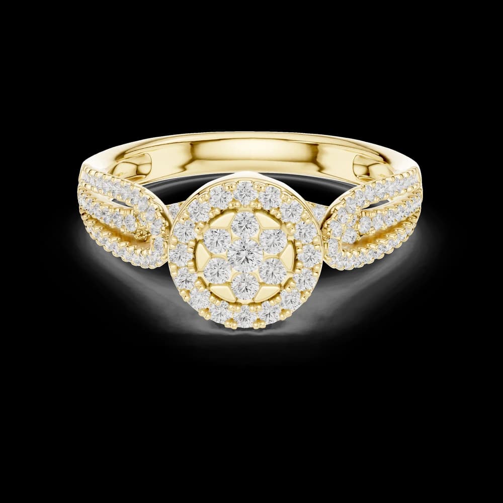 Composite Cluster Halo Lab Grown Diamond Ring - Image 3 Composite Cluster Halo Lab Grown Diamond Ring, view 3 of 6
