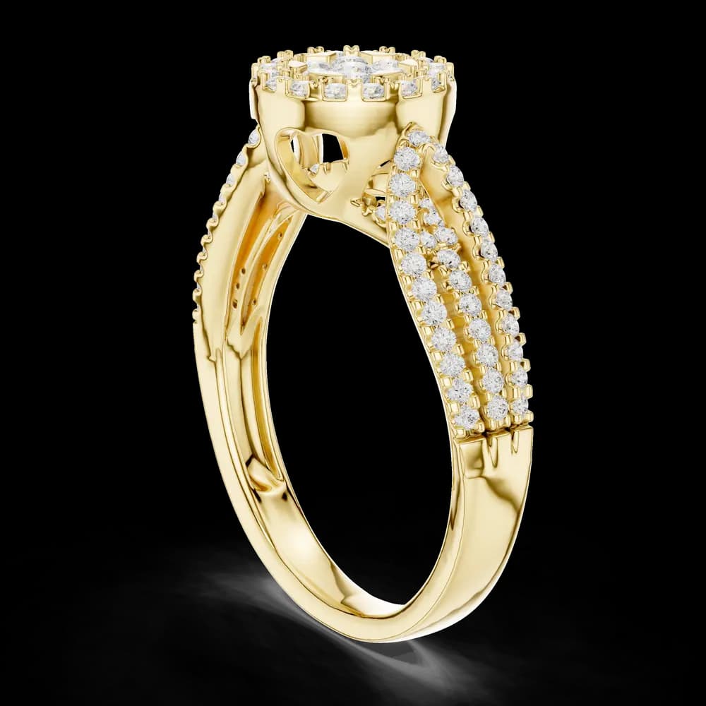 Composite Cluster Halo Lab Grown Diamond Ring - Image 4 Composite Cluster Halo Lab Grown Diamond Ring, view 4 of 6
