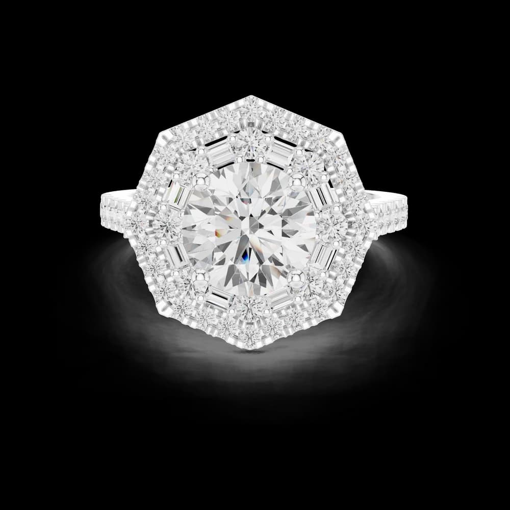 Lily Pad Lab Grown Diamond Vintage Claw Ring - Image 5 Lily Pad Lab Grown Diamond Vintage Claw Ring, view 5 of 9