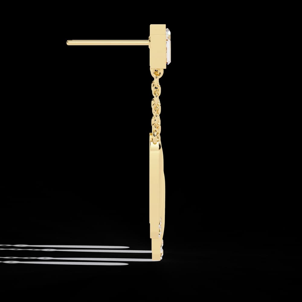 Linear Lab Grown Diamond Drop Earrings - Image 2 Linear Lab Grown Diamond Drop Earrings, view 2 of 11