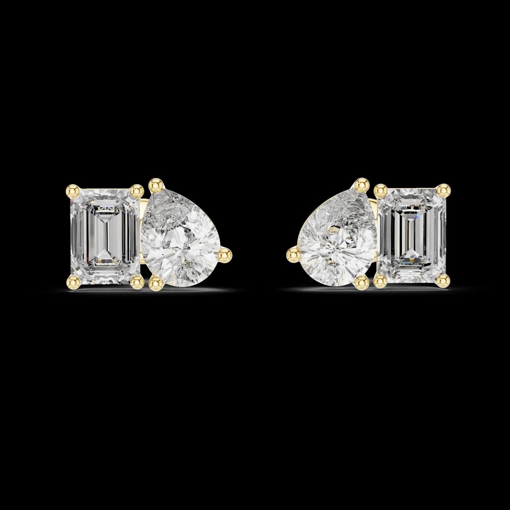 Linear Geometric Lab Grown Diamond Earrings - Image 1 Linear Geometric Lab Grown Diamond Earrings, view 1 of 4