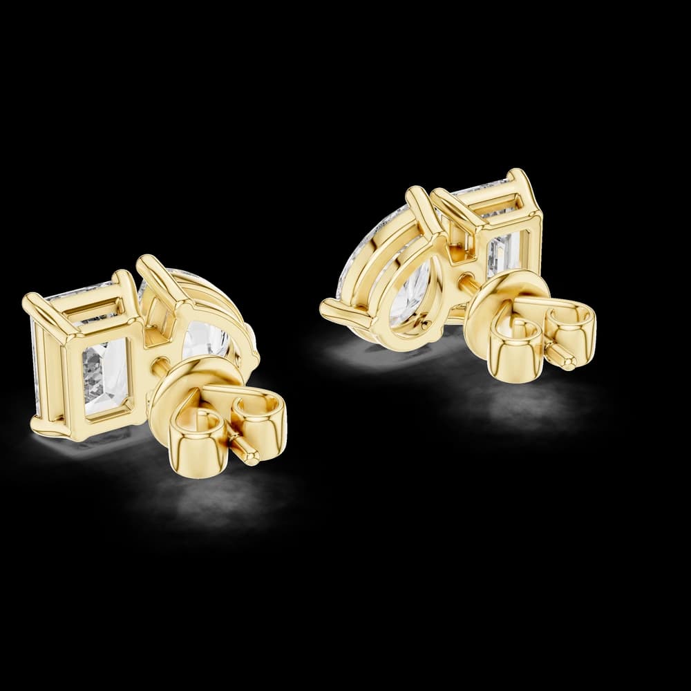 Linear Geometric Lab Grown Diamond Earrings - Image 4 Linear Geometric Lab Grown Diamond Earrings, view 4 of 4