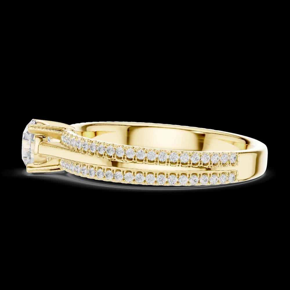 Round Center Double Pave Lab Grown Diamond Ring - Image 6 Round Center Double Pave Lab Grown Diamond Ring, view 6 of 6