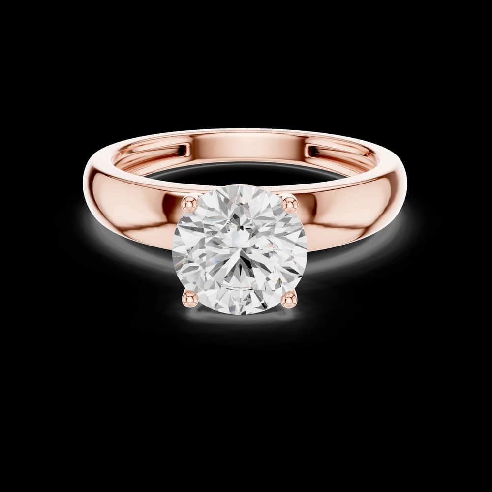 Round Solitaire Wide Lab Grown Diamond Ring - Image 1 Round Solitaire Wide Lab Grown Diamond Ring, view 1 of 6