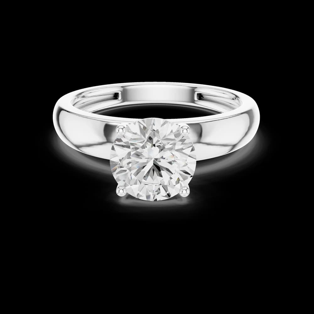 Round Solitaire Wide Lab Grown Diamond Ring - Image 2 Round Solitaire Wide Lab Grown Diamond Ring, view 2 of 6