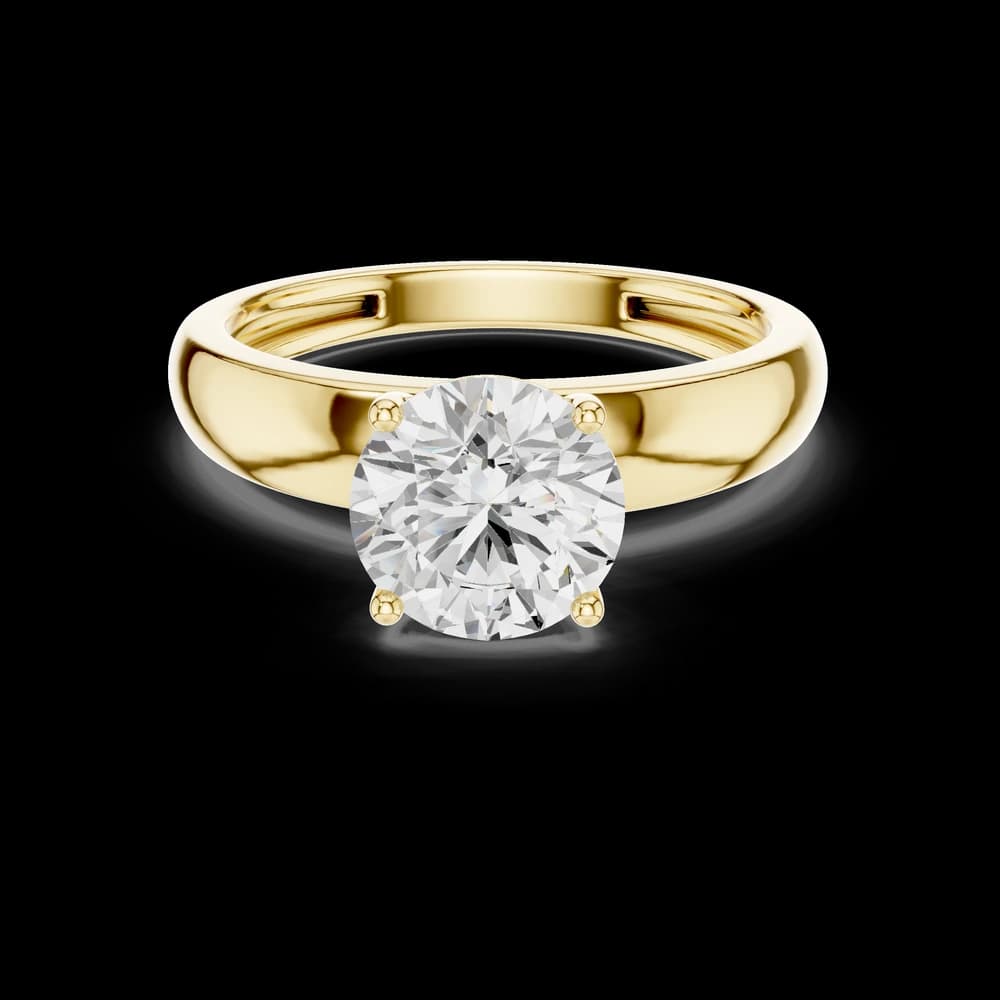Round Solitaire Wide Lab Grown Diamond Ring - Image 3 Round Solitaire Wide Lab Grown Diamond Ring, view 3 of 6