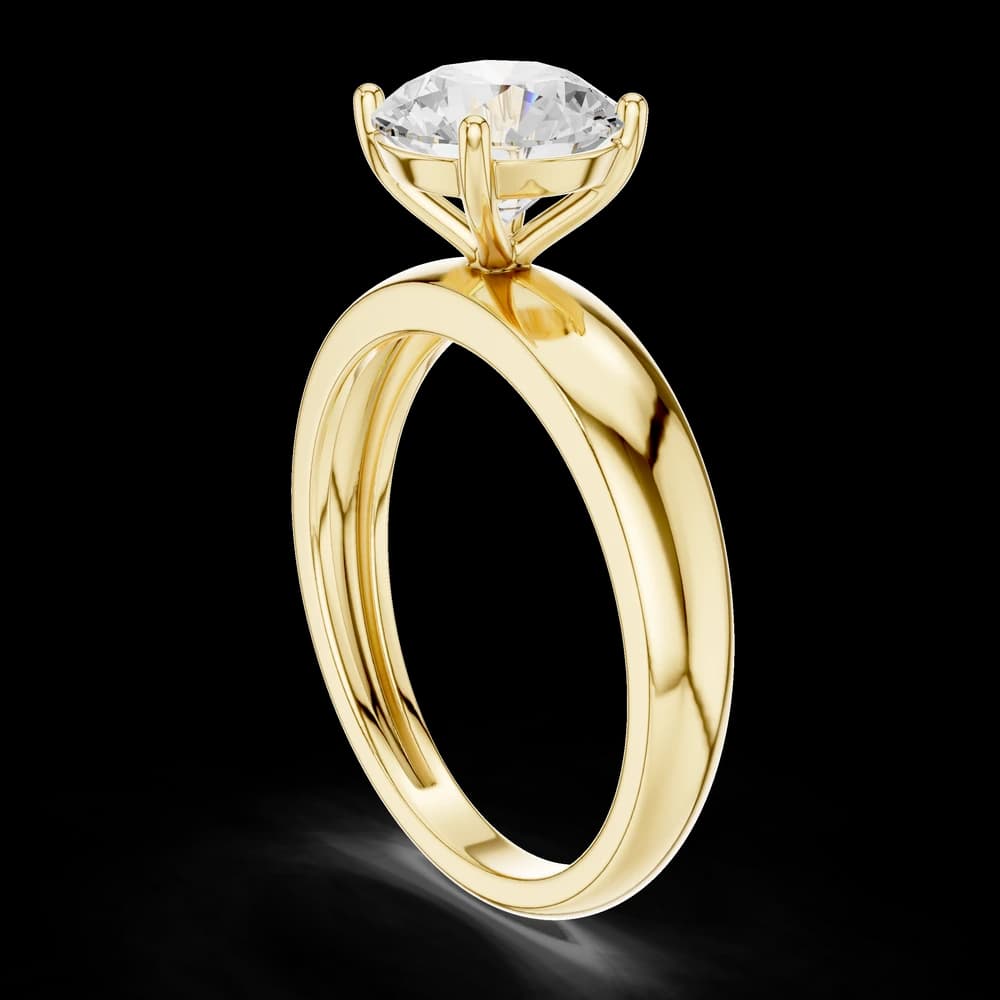 Round Solitaire Wide Lab Grown Diamond Ring - Image 4 Round Solitaire Wide Lab Grown Diamond Ring, view 4 of 6