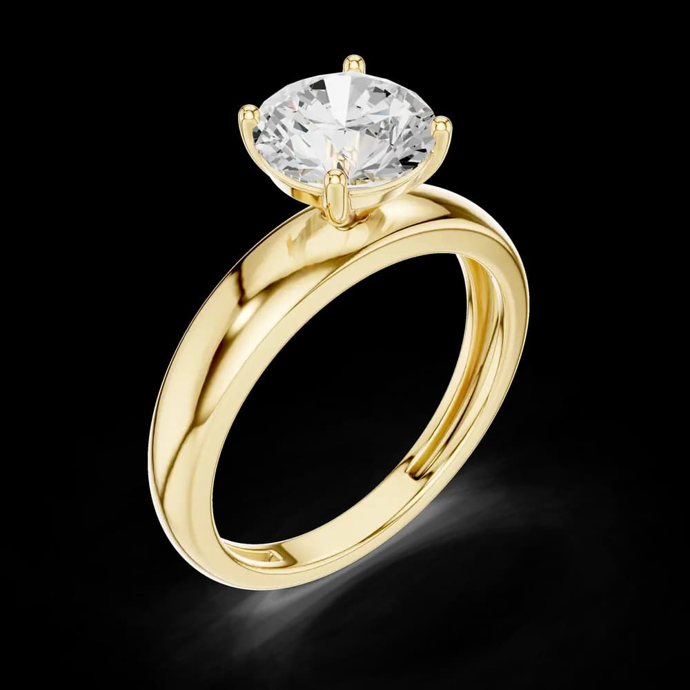 Round Solitaire Wide Lab Grown Diamond Ring - Image 5 Round Solitaire Wide Lab Grown Diamond Ring, view 5 of 6