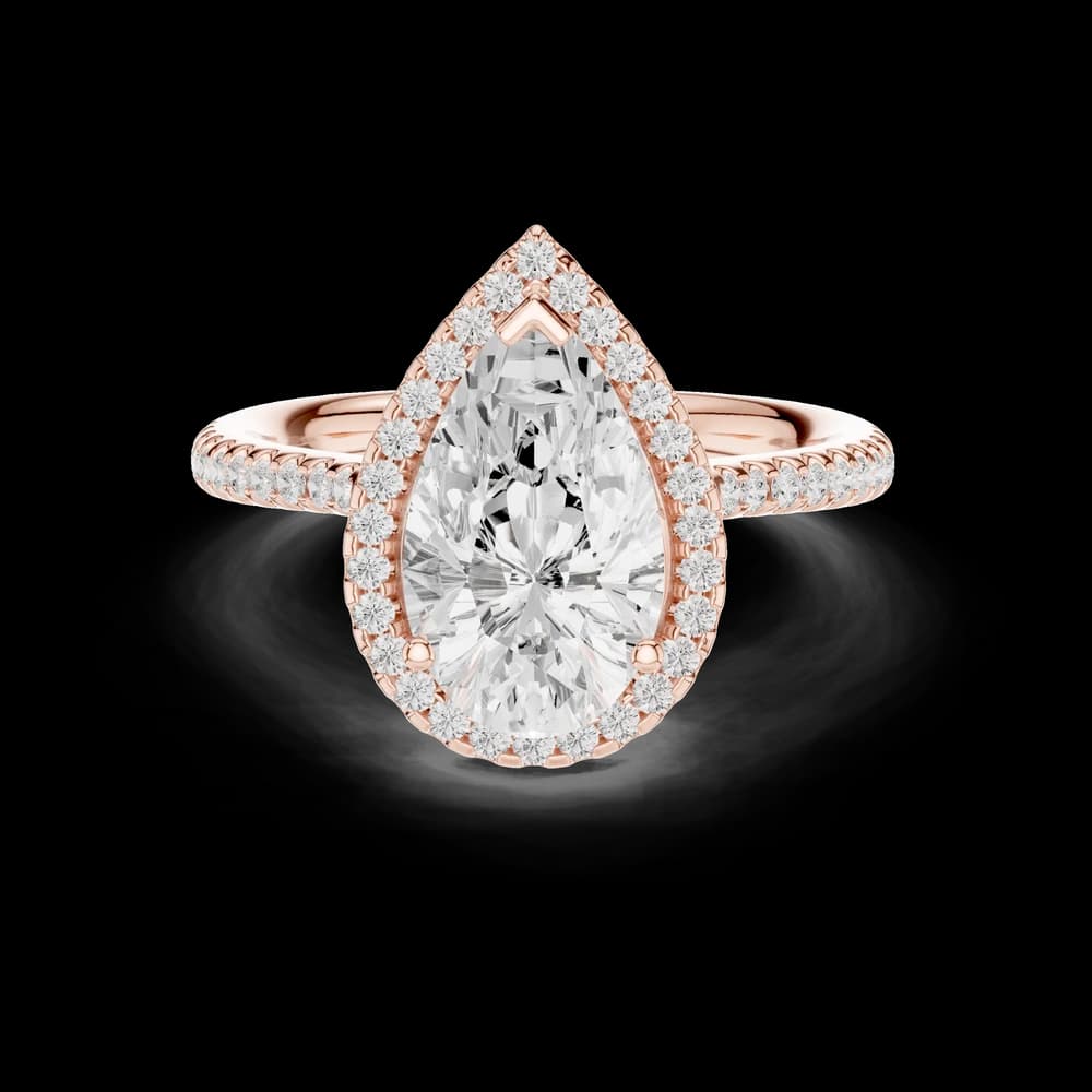 Pear Halo Lab Grown Diamond Ring - Image 1 Pear Halo Lab Grown Diamond Ring, view 1 of 6