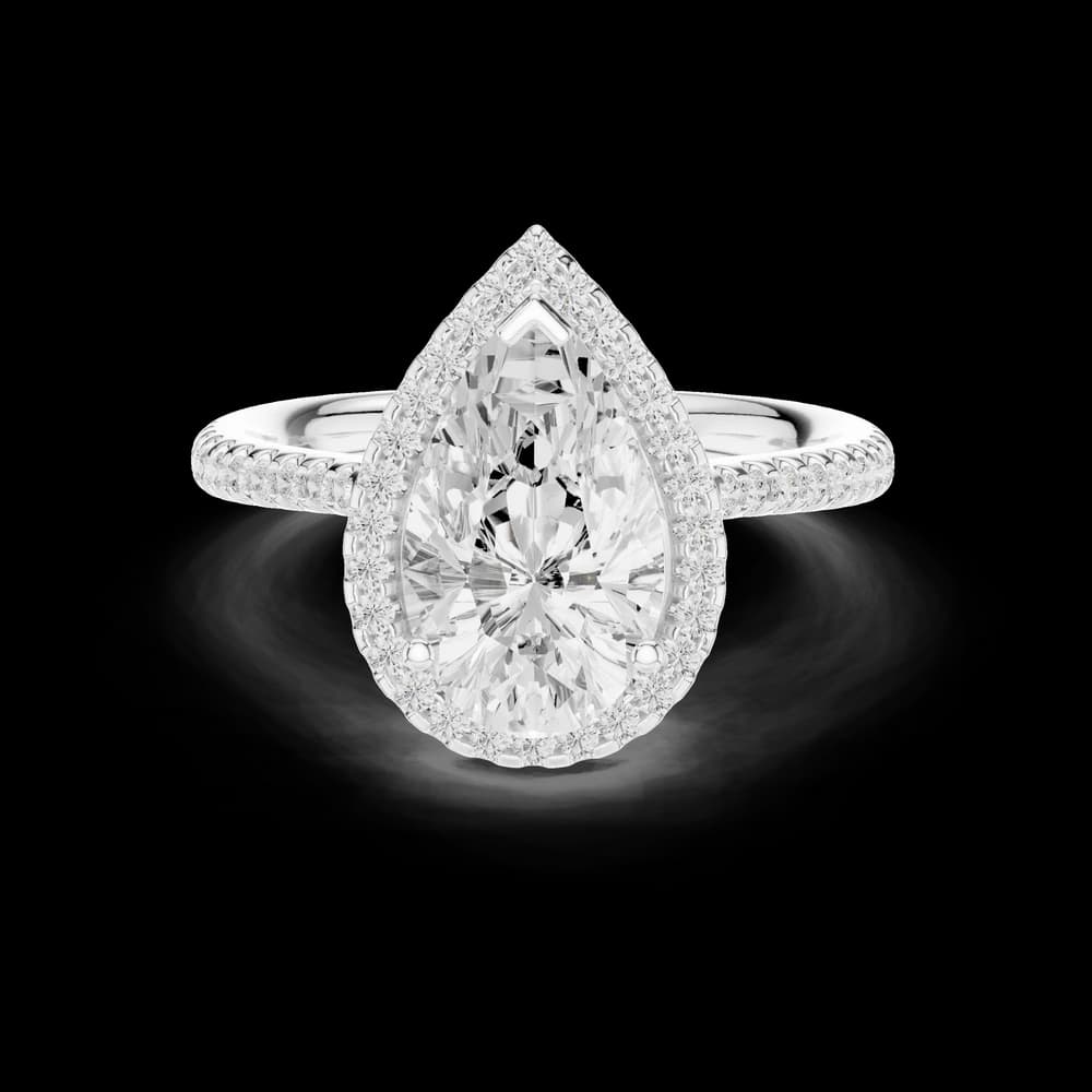 Pear Halo Lab Grown Diamond Ring - Image 2 Pear Halo Lab Grown Diamond Ring, view 2 of 6