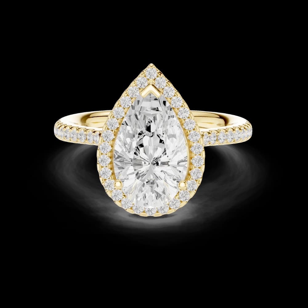 Pear Halo Lab Grown Diamond Ring - Image 3 Pear Halo Lab Grown Diamond Ring, view 3 of 6
