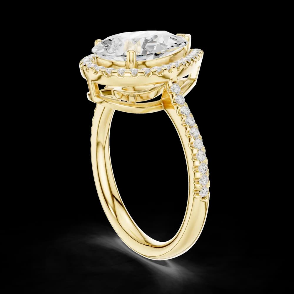 Pear Halo Lab Grown Diamond Ring - Image 4 Pear Halo Lab Grown Diamond Ring, view 4 of 6