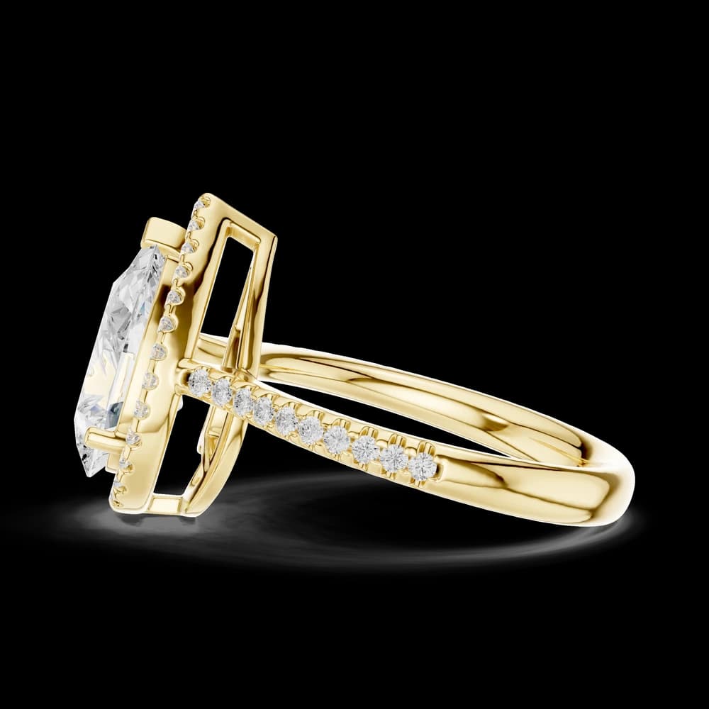 Pear Halo Lab Grown Diamond Ring - Image 6 Pear Halo Lab Grown Diamond Ring, view 6 of 6