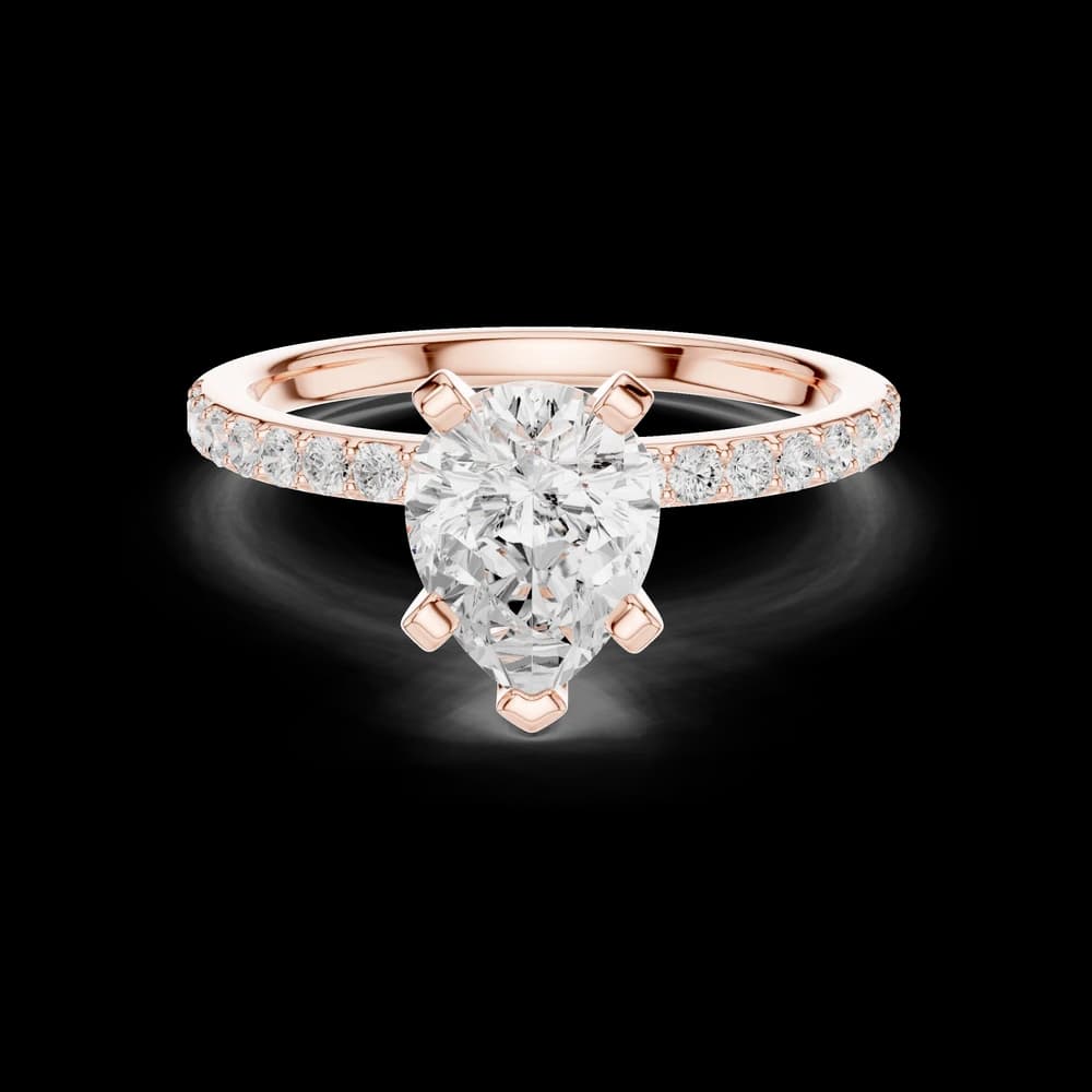 Five Prong Pear Lab Grown Diamond Ring - Image 1 Five Prong Pear Lab Grown Diamond Ring, view 1 of 6