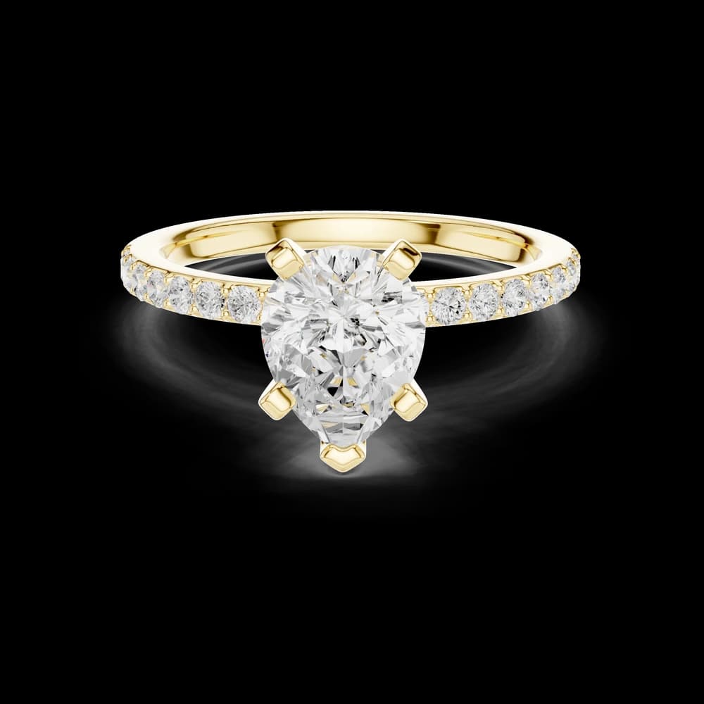 Five Prong Pear Lab Grown Diamond Ring - Image 3 Five Prong Pear Lab Grown Diamond Ring, view 3 of 6