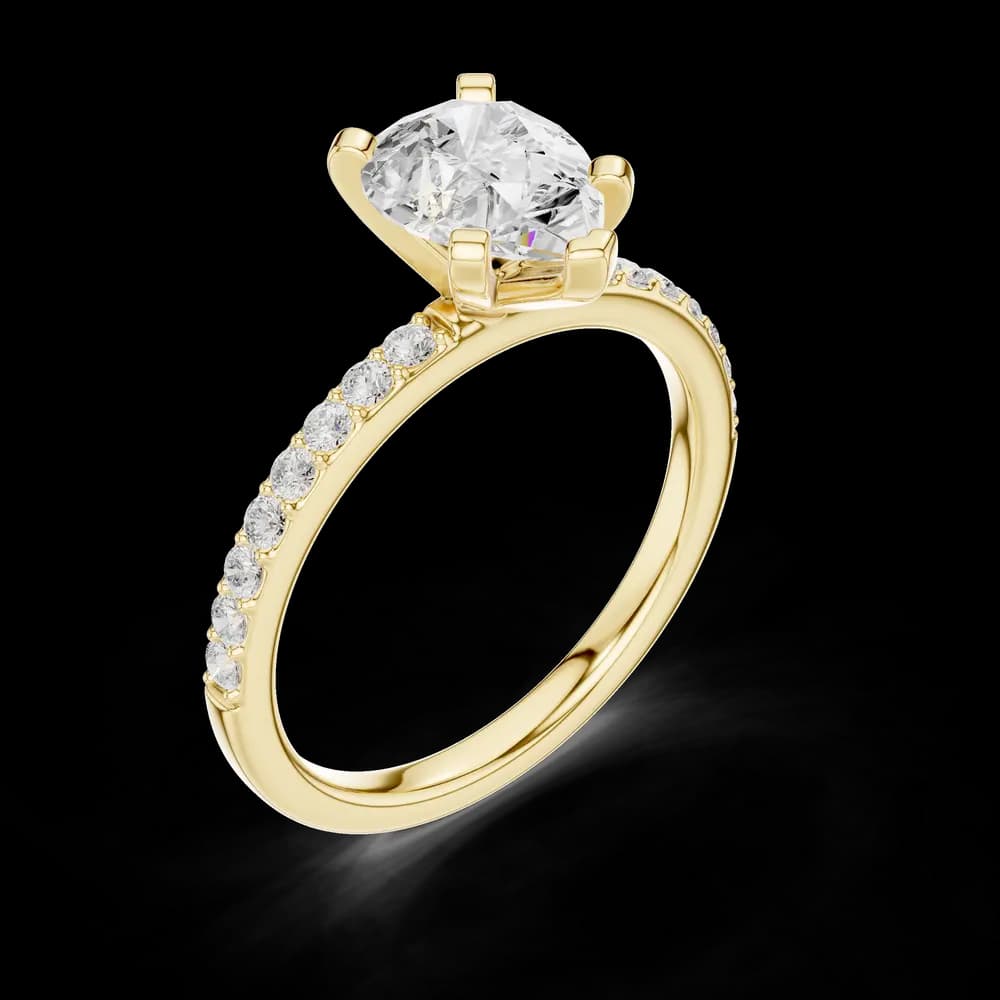Five Prong Pear Lab Grown Diamond Ring - Image 5 Five Prong Pear Lab Grown Diamond Ring, view 5 of 6
