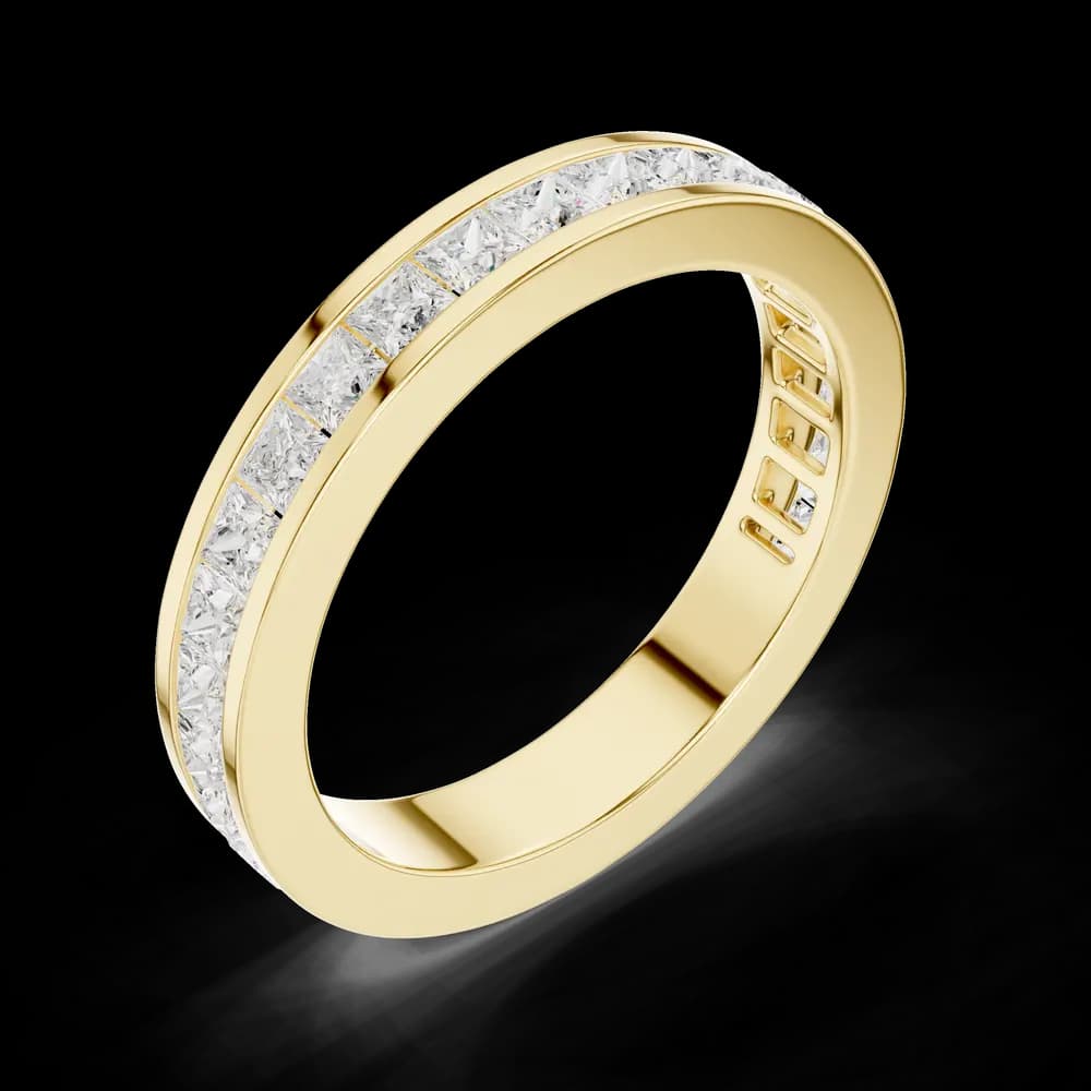 Princess Cut Channel Set Eternity Band - Image 5 Princess Cut Channel Set Eternity Band, view 5 of 6