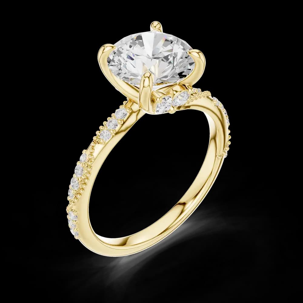 Round Cut Twisted Pave Lab Grown Ring - Image 5 Round Cut Twisted Pave Lab Grown Ring, view 5 of 6