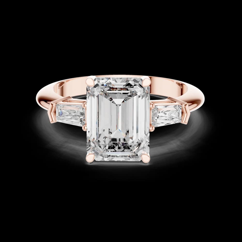 Emerald Cut 3-Stone Lab-Grown Diamond Crown Ring - Image 1 Emerald Cut 3-Stone Lab-Grown Diamond Crown Ring , view 1 of 6