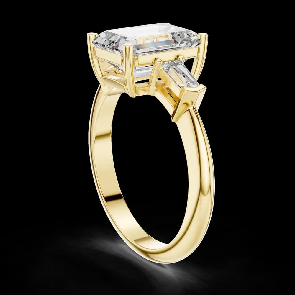 Emerald Cut 3-Stone Lab-Grown Diamond Crown Ring - Image 4 Emerald Cut 3-Stone Lab-Grown Diamond Crown Ring , view 4 of 6