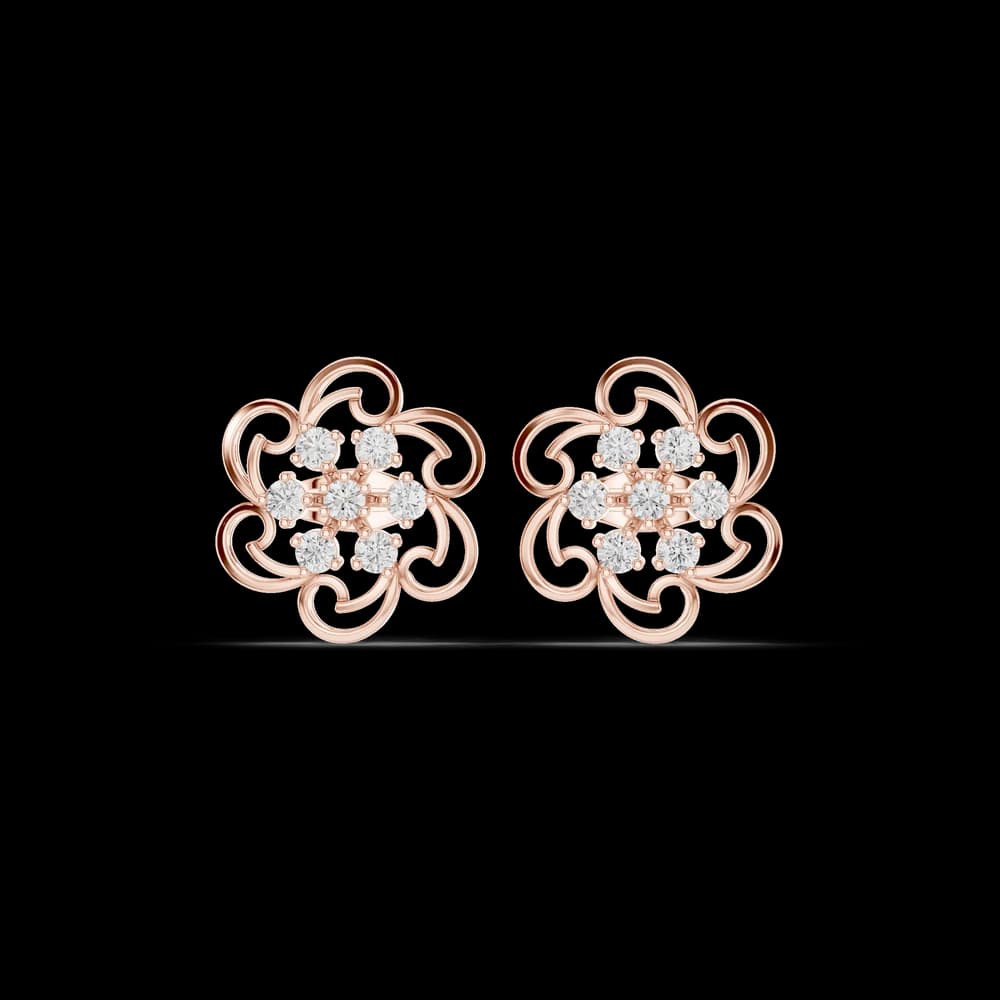 Lunar Crescent Lab Grown Diamond Earrings Hoops - Image 1 Lunar Crescent Lab Grown Diamond Earrings Hoops, view 1 of 6