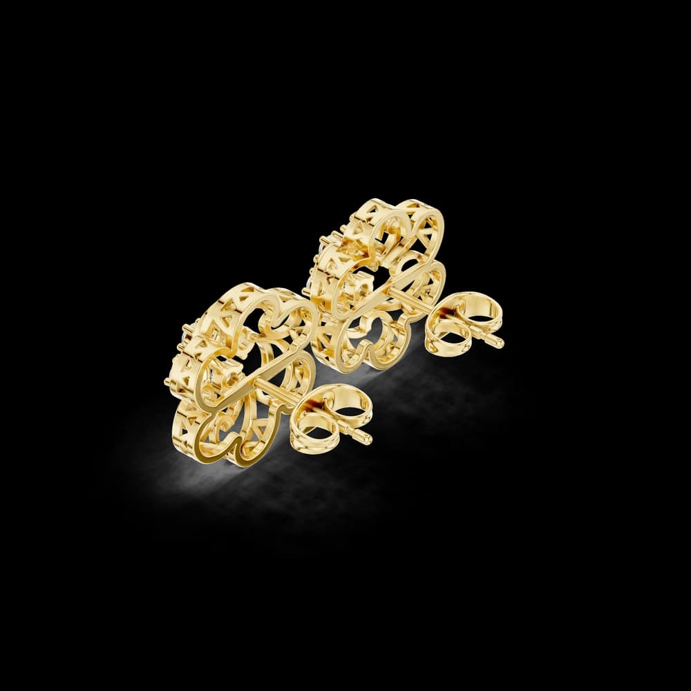 Lunar Crescent Lab Grown Diamond Earrings Hoops - Image 5 Lunar Crescent Lab Grown Diamond Earrings Hoops, view 5 of 6