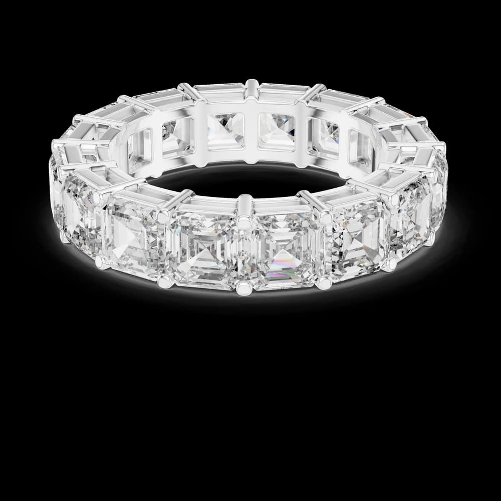 Asscher Cut Shared-Prong Diamond Eternity Band - Image 2 Asscher Cut Shared-Prong Diamond Eternity Band, view 2 of 6