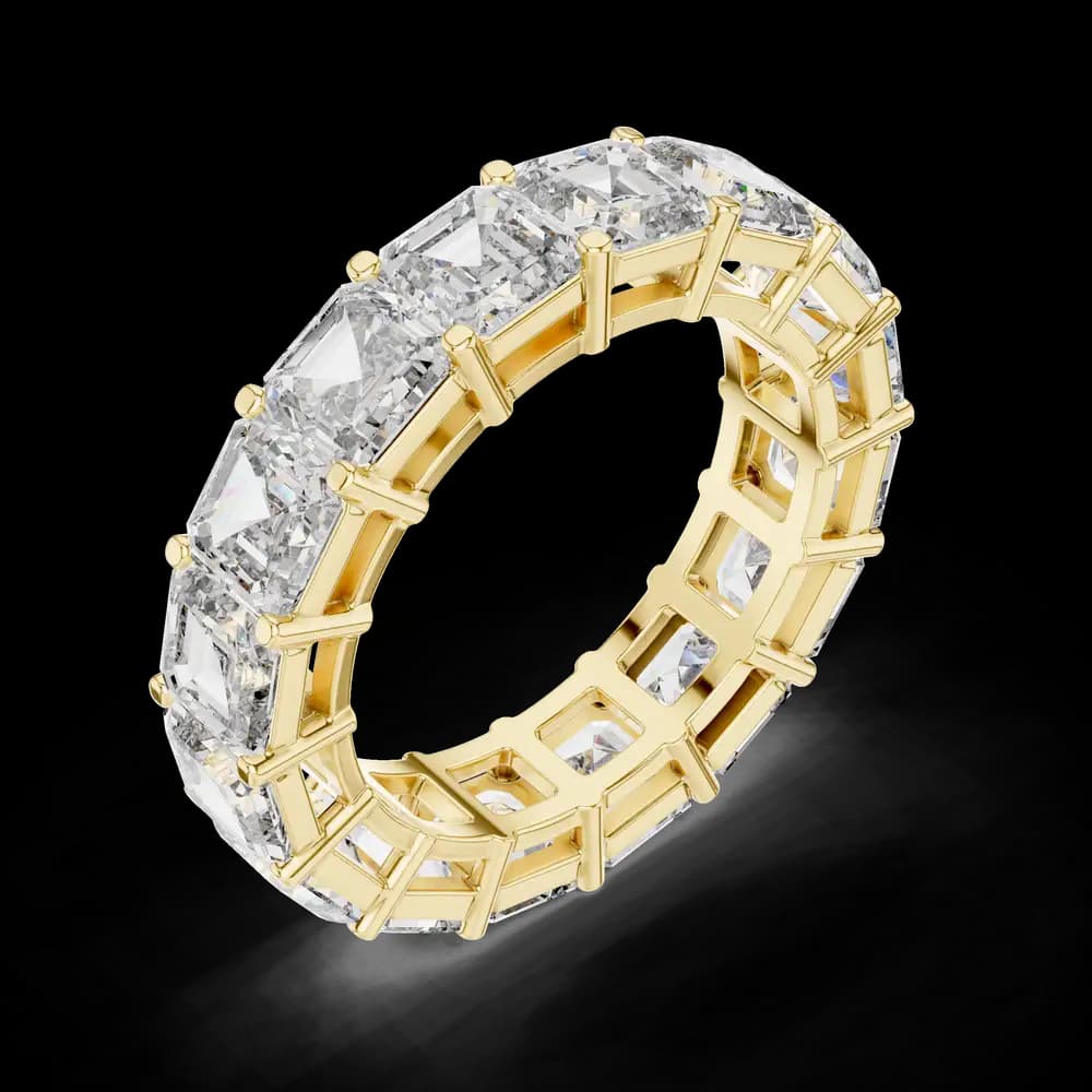 Asscher Cut Shared-Prong Diamond Eternity Band - Image 5 Asscher Cut Shared-Prong Diamond Eternity Band, view 5 of 6