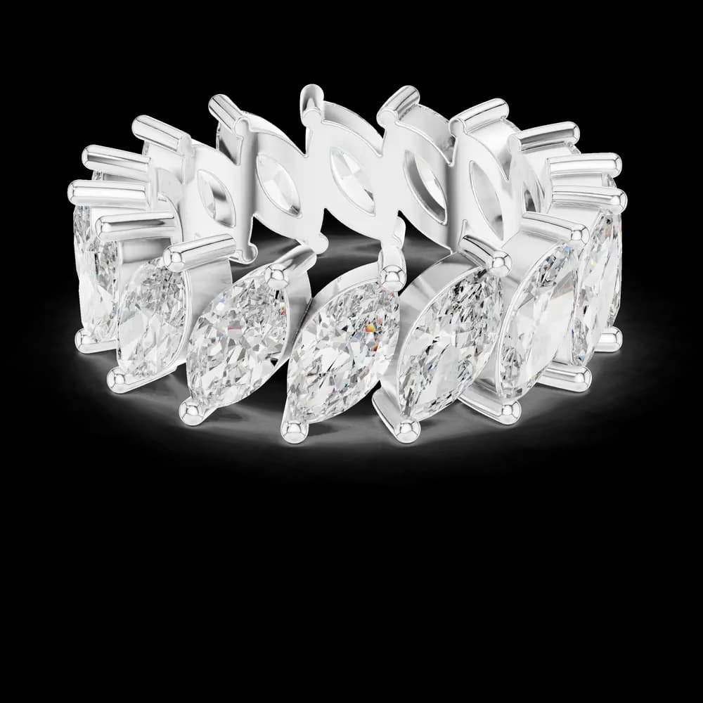 Modern East-West Marquise Diamond Eternity Ring - Image 2 Modern East-West Marquise Diamond Eternity Ring, view 2 of 9