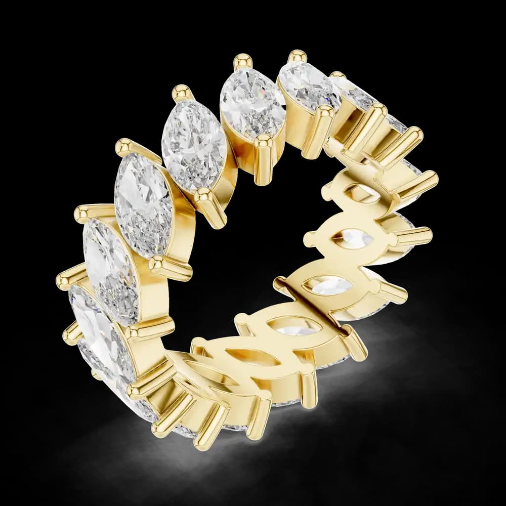 Modern East-West Marquise Diamond Eternity Ring - Image 6 Modern East-West Marquise Diamond Eternity Ring, view 6 of 9
