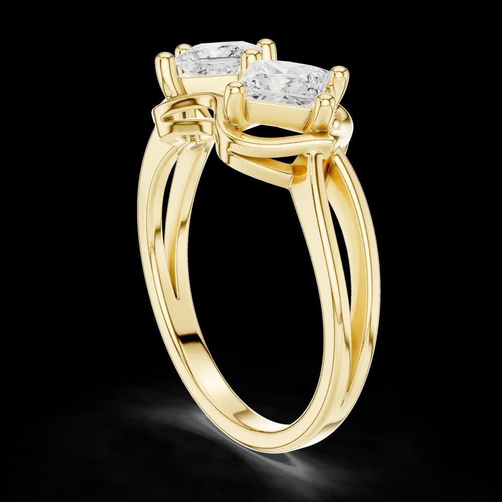 Dual Princess Cut Kite Set Diamond Ring - Image 4 Dual Princess Cut Kite Set Diamond Ring, view 4 of 6
