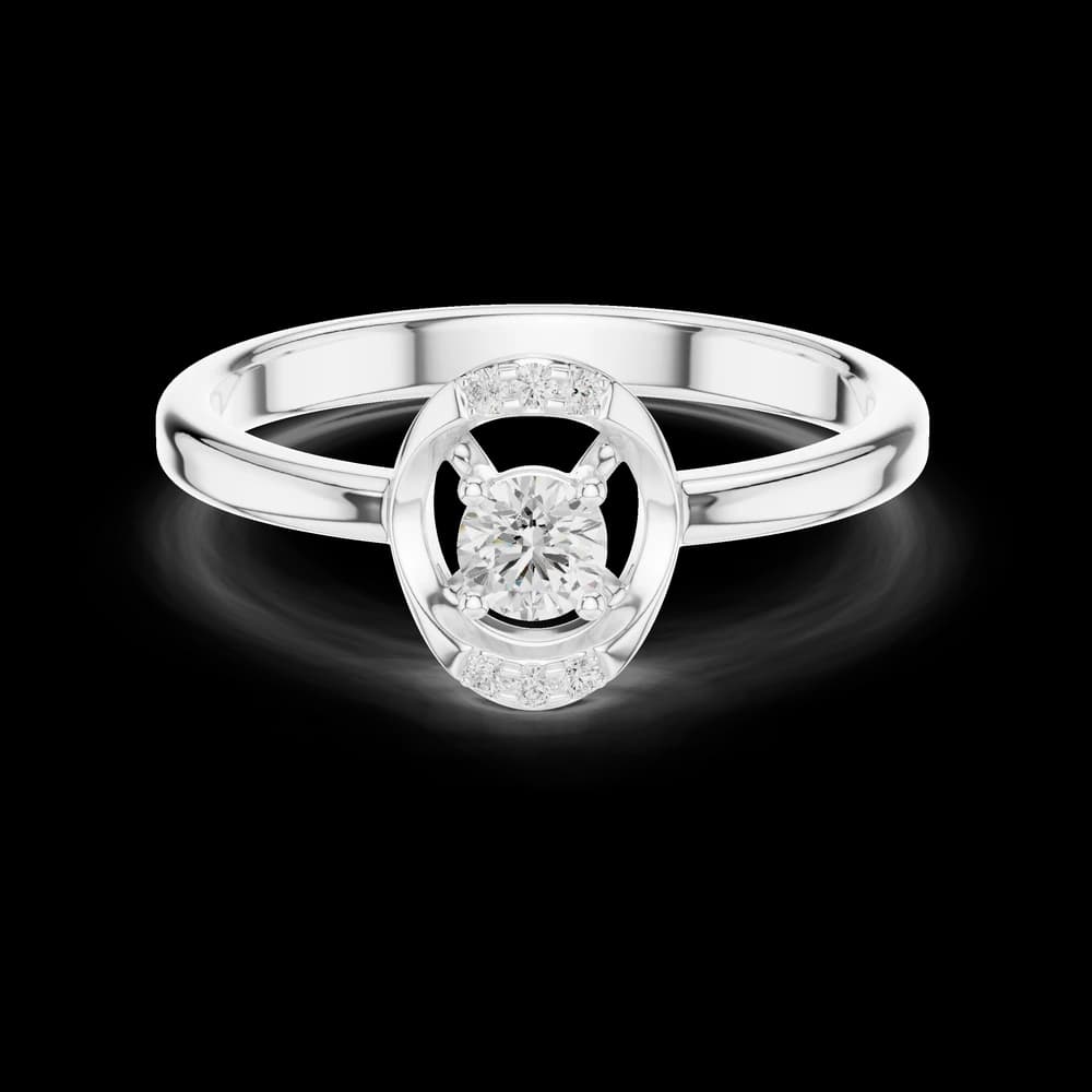 Suspended Round Solitaire Lab Grown Diamond Ring - Image 2 Suspended Round Solitaire Lab Grown Diamond Ring, view 2 of 6