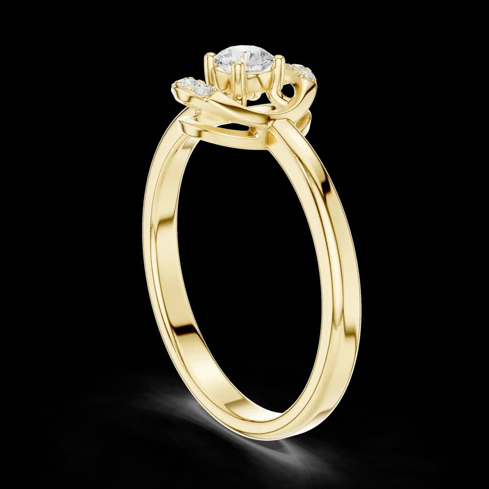 Suspended Round Solitaire Lab Grown Diamond Ring - Image 4 Suspended Round Solitaire Lab Grown Diamond Ring, view 4 of 6