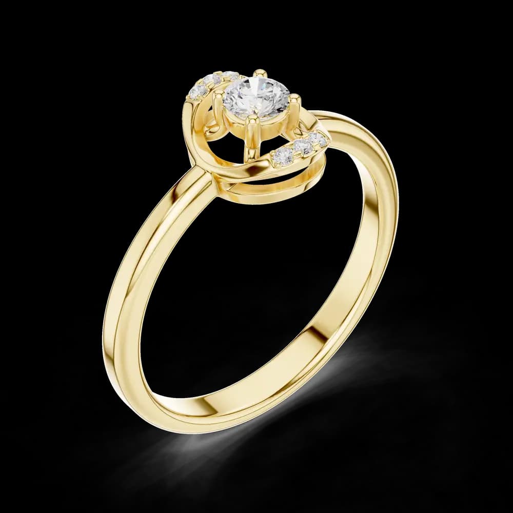 Suspended Round Solitaire Lab Grown Diamond Ring - Image 5 Suspended Round Solitaire Lab Grown Diamond Ring, view 5 of 6
