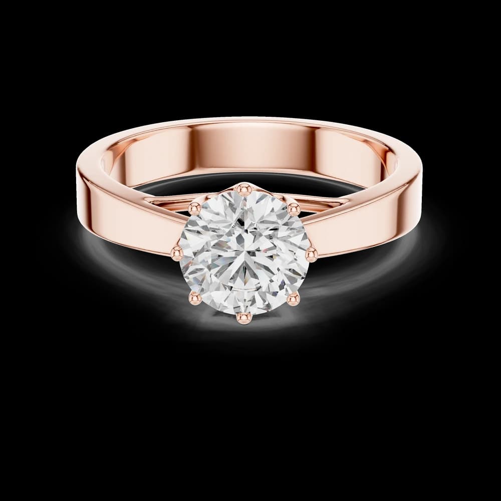 Classic Round Six Prong Gold Lab Ring - Image 1 Classic Round Six Prong Gold Lab Ring, view 1 of 3