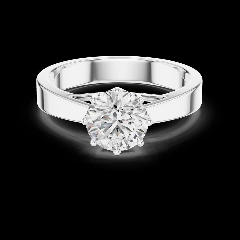 Classic Round Six Prong Gold Lab Ring - Image 2 Classic Round Six Prong Gold Lab Ring, view 2 of 3