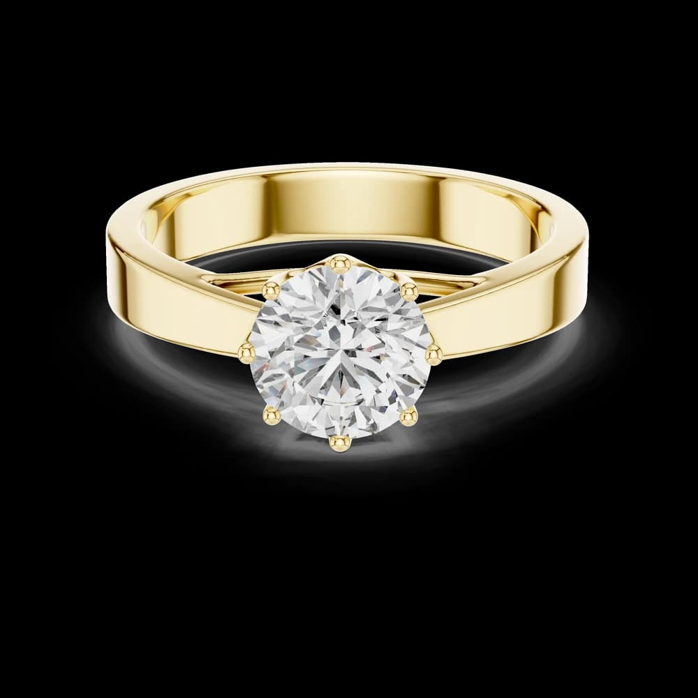 Classic Round Six Prong Gold Lab Ring - Image 3 Classic Round Six Prong Gold Lab Ring, view 3 of 3
